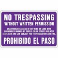 Midwest Fastener Hy-Ko  Aluminum Sign, No Trespassing SS-50